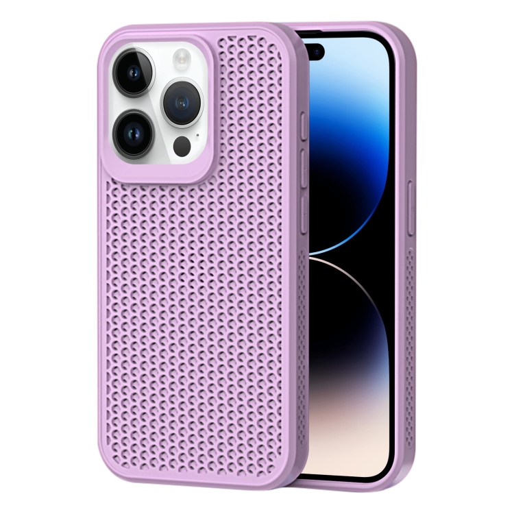 

For iPhone 14 Pro Heat Dissipation Phone Case(Light Purple)