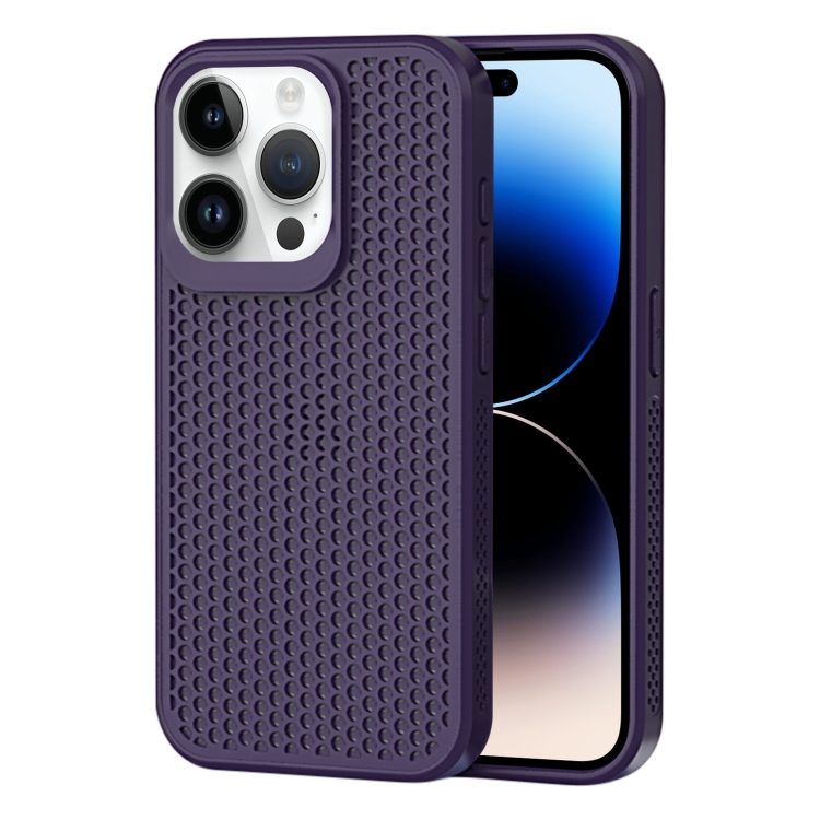 

For iPhone 14 Pro Max Heat Dissipation Phone Case(Dark Purple)