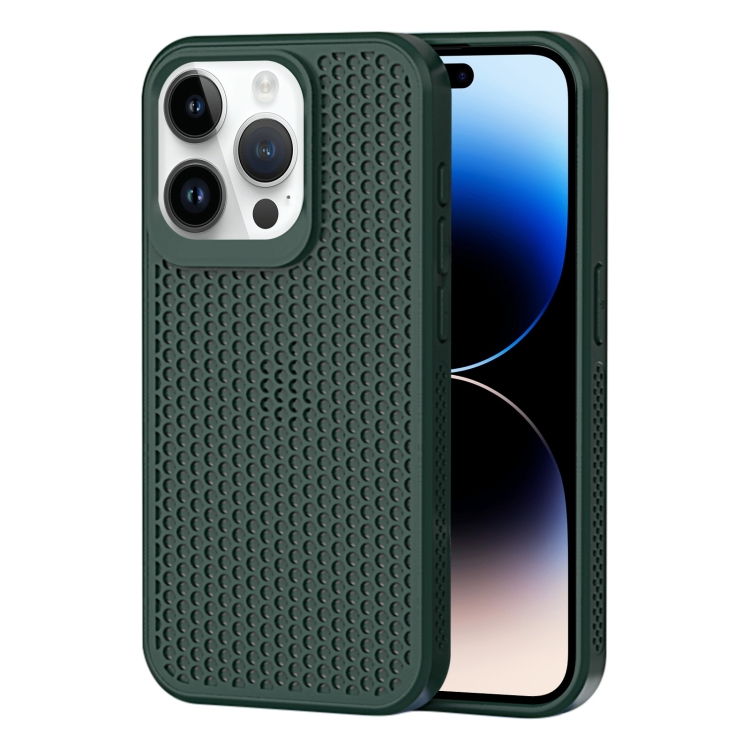 

For iPhone 14 Pro Max Heat Dissipation Phone Case(Dark Green)
