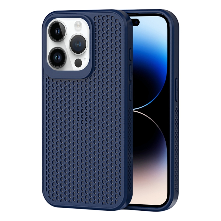 

For iPhone 14 Pro Max Heat Dissipation Phone Case(Dark Blue)