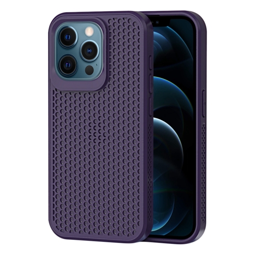 

For iPhone 12 Pro Max Heat Dissipation Phone Case(Dark Purple)