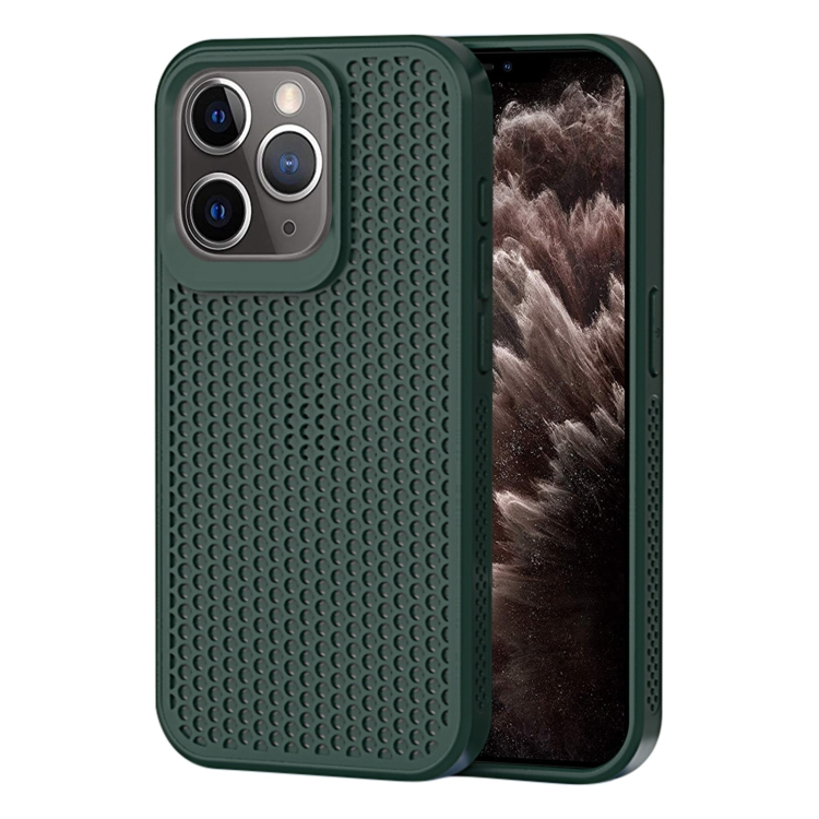 

For iPhone 11 Pro Max Heat Dissipation Phone Case(Dark Green)