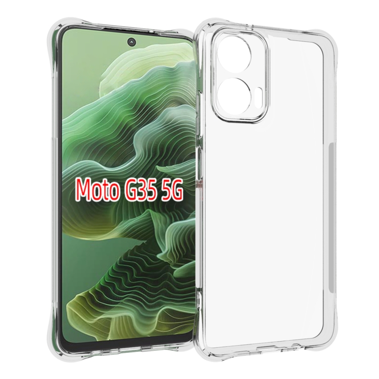 

For Motorola Moto G35 Shockproof Non-slip Thickening TPU Phone Case(Transparent)
