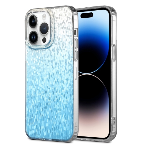 

For iPhone 14 Pro Dynamic Colorful Rhombus Diamond Series PC + TPU Phone Case(Blue)
