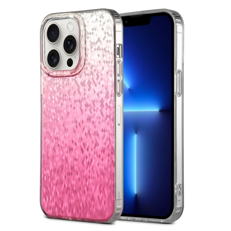 

For iPhone 13 Pro Dynamic Colorful Rhombus Diamond Series PC + TPU Phone Case(Pink)