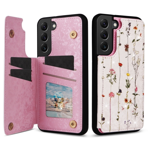 

For Samsung Galaxy S22+ 5G Printed Double Buckle RFID Anti-theft Phone Case(Dried Flower World)