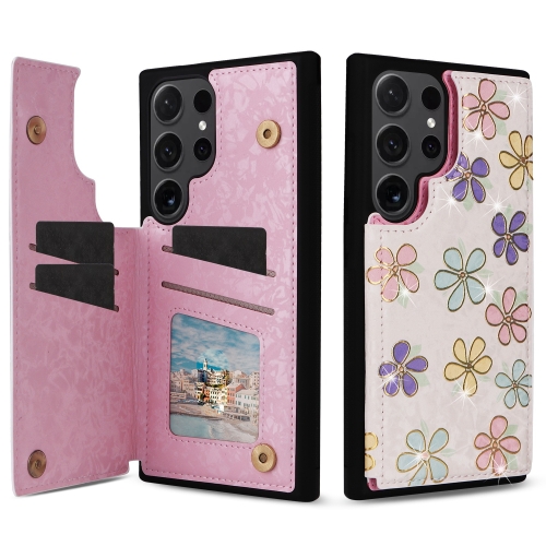 

For Samsung Galaxy S23 Ultra 5G Printed Double Buckle RFID Anti-theft Phone Case(Blossoming Flowers)