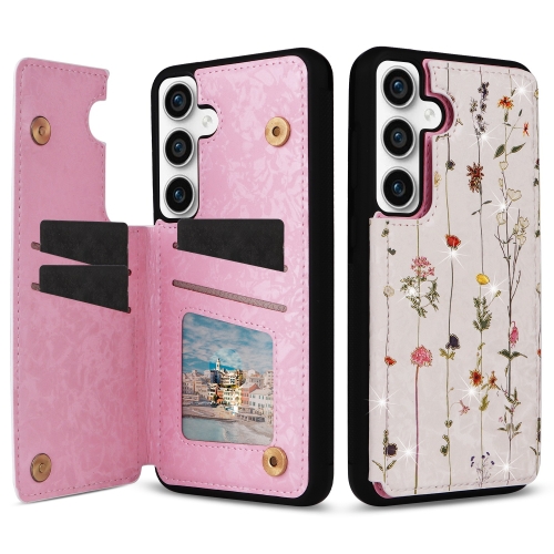 

For Samsung Galaxy S23 FE 5G Printed Double Buckle RFID Anti-theft Phone Case(Dried Flower World)