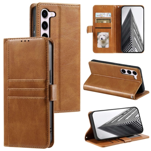 

For Samsung Galaxy S23+ 5G Simple 6-Card Wallet Leather Phone Case(Brown)