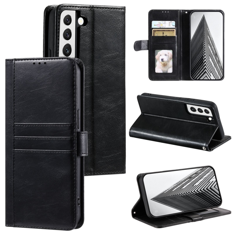 

For Samsung Galaxy S22 5G Simple 6-Card Wallet Leather Phone Case(Black)