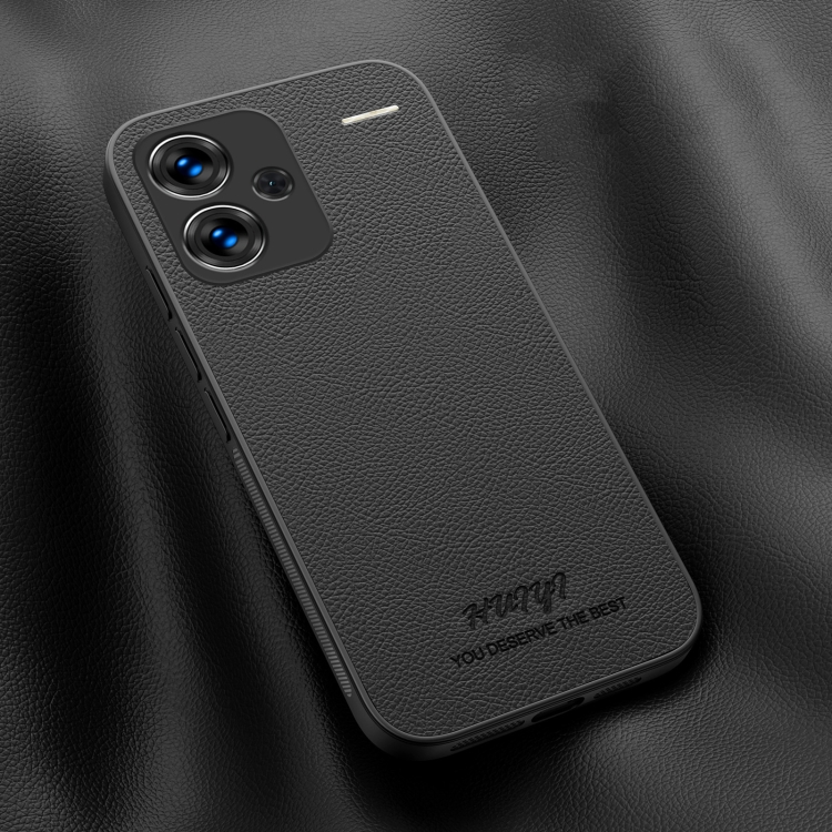 

For Xiaomi Redmi Note 13 Pro+ HUIYI Leather Magnetic Phone Case(Black)