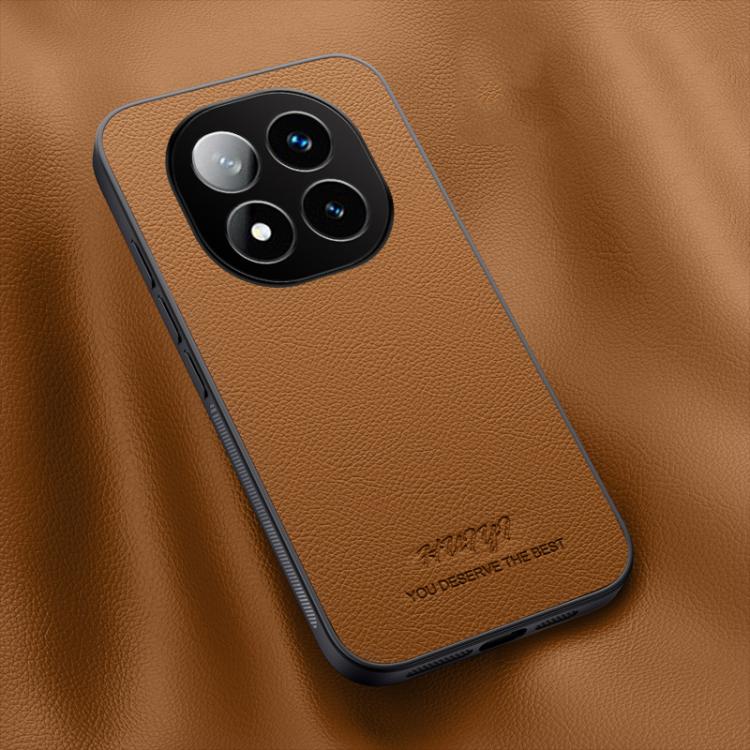 

For Redmi Note 14 Pro 5G HUIYI Leather Magnetic Phone Case(Brown)