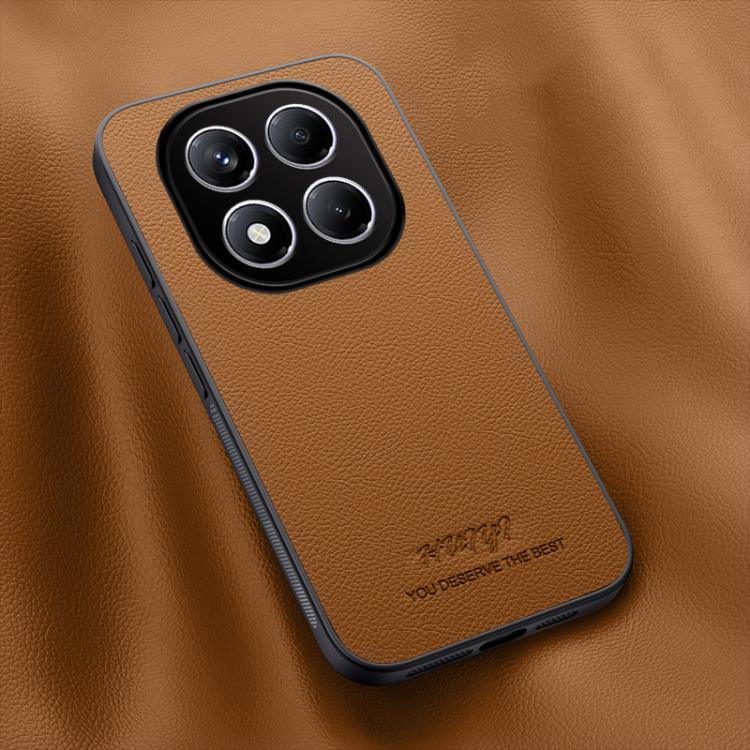 

For Redmi Note 14 Pro 4G HUIYI Leather Magnetic Phone Case(Brown)