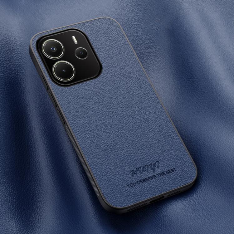 

For Redmi Note 14 4G 163.25mm HUIYI Leather Magnetic Phone Case(Blue)