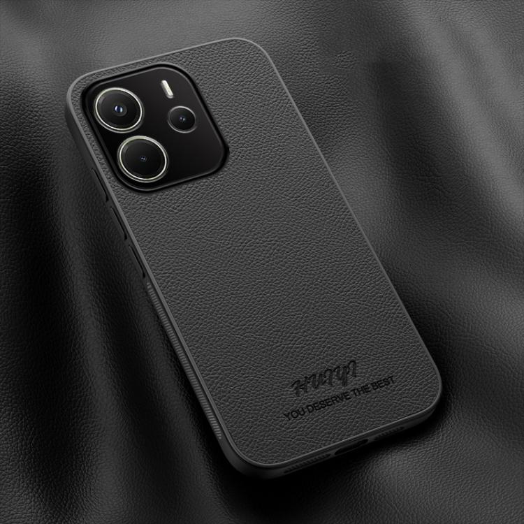 

For Redmi Note 14 4G 163.25mm HUIYI Leather Magnetic Phone Case(Black)