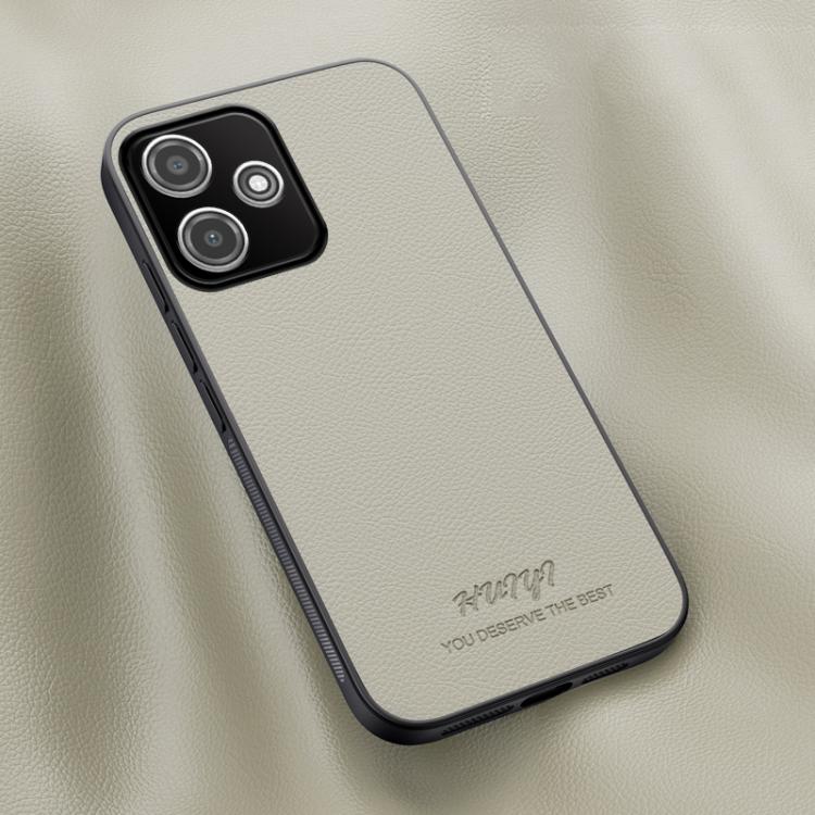 

For Redmi 12 5G HUIYI Leather Magnetic Phone Case(White)