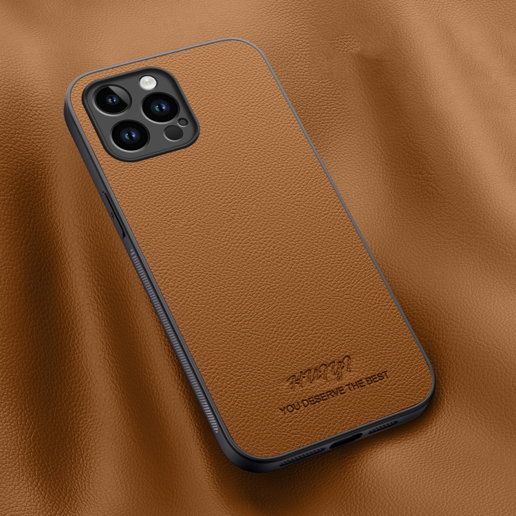 

For iPhone 15 Pro Max HUIYI Leather Magnetic Phone Case(Brown)