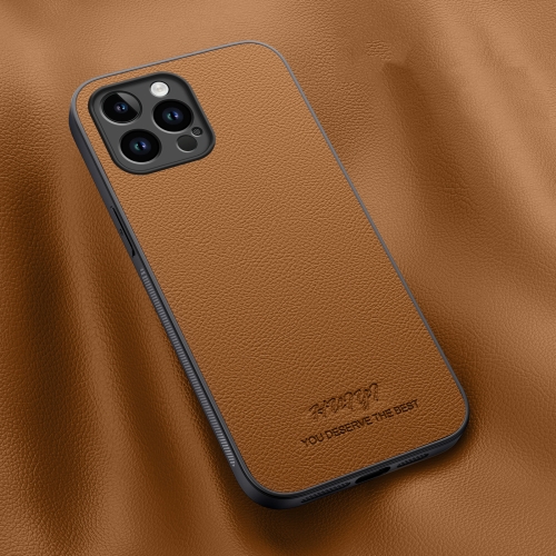 

For iPhone 14 Pro Max HUIYI Leather Magnetic Phone Case(Brown)