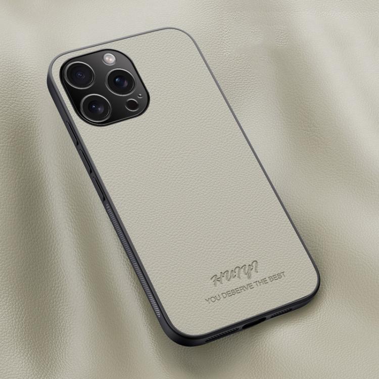 

For iPhone 16 Pro Max HUIYI Leather Magnetic Phone Case(White)