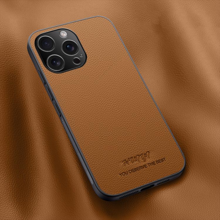 

For iPhone 16 Pro Max HUIYI Leather Magnetic Phone Case(Brown)