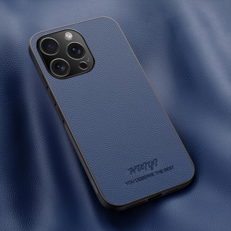 

For iPhone 16 Pro HUIYI Leather Magnetic Phone Case(Blue)