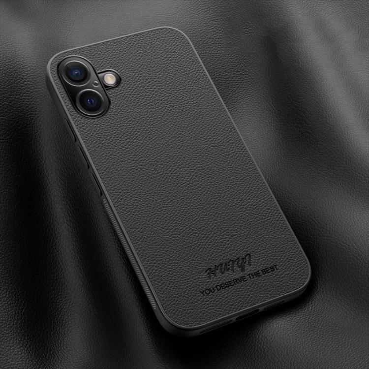 

For iPhone 16 Plus HUIYI Leather Magnetic Phone Case(Black)