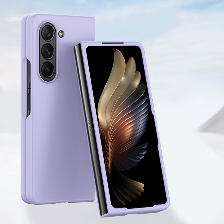 

For Samsung Galaxy Z Fold6 Skin Feel PC Full Coverage Shockproof Phone Case(Sakura Purple)