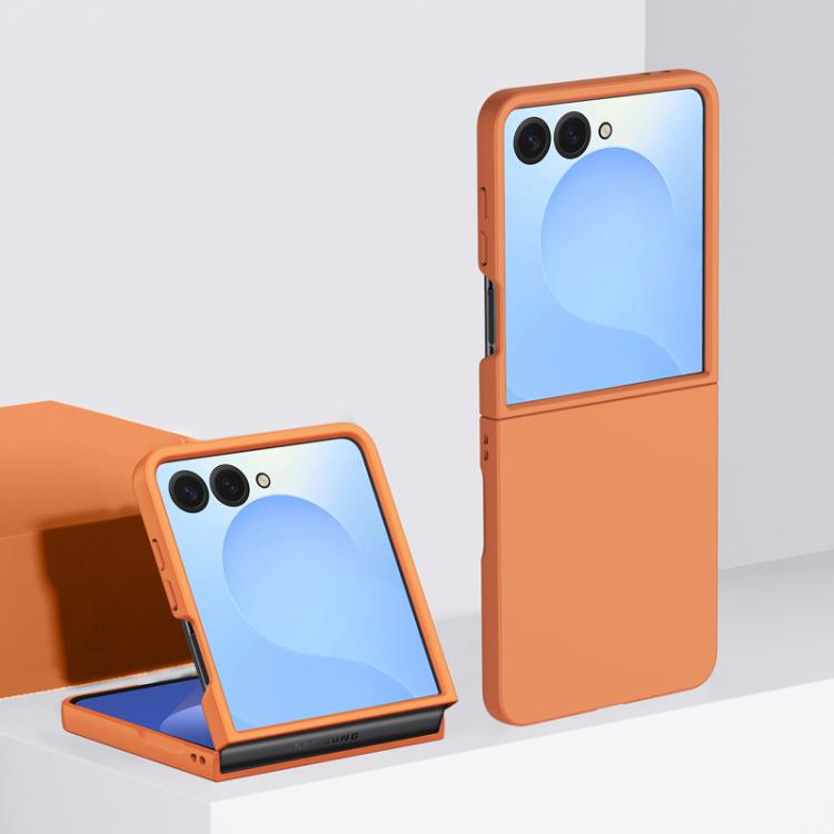 

For Samsung Galaxy Z Flip7 Skin Feel PC Full Coverage Shockproof Phone Case(Orange)