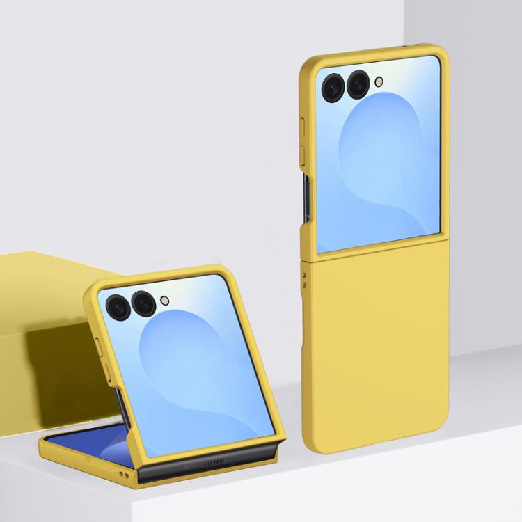 For Samsung Galaxy Z Flip7 Skin Feel PC Full Coverage Shockproof Phone Case(Lemon Yellow)