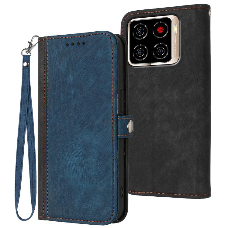 

For ZTE Blade A56 Pro Side Buckle Double Fold Hand Strap Leather Phone Case(Royal)