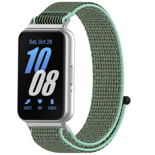 

For Samsung Galaxy Fit 3 Nylon Loop Hook and Loop Fastener Watch Band(Blue Sea)