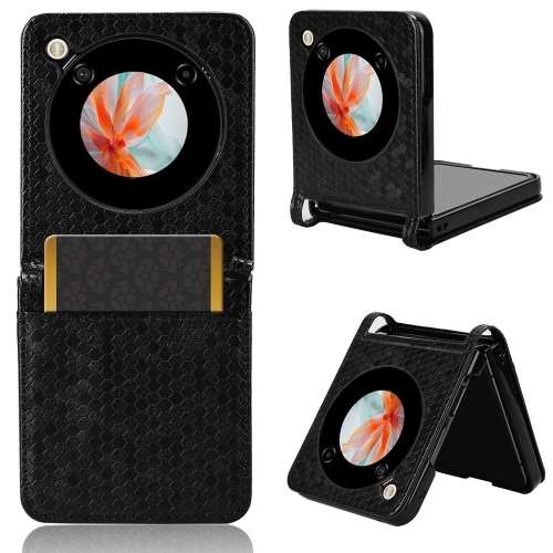 

For ZTE nubia Flip / Libero Flip Honeycomb Dot Texture Card Slot Leather Phone Case(Black)