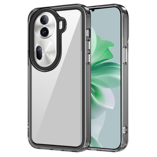 For OPPO Reno11 Global Transparent Acrylic + TPU Shockproof Phone Case(Transparent Black)