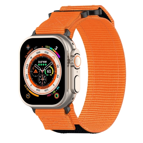 

For Apple Watch SE 2023 44mm Nylon Hook And Loop Fastener Watch Band(Orange)