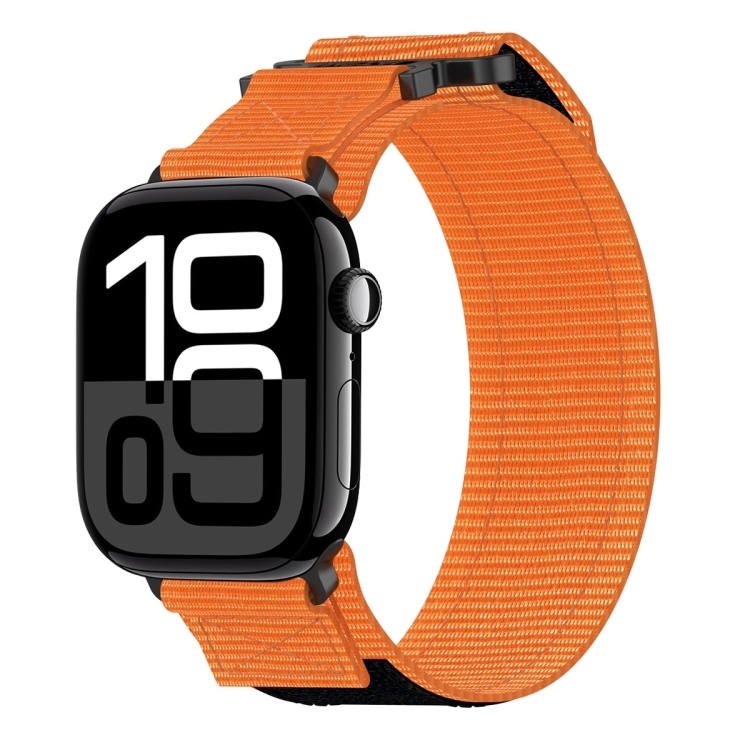 

For Apple Watch Series 10 46mm Nylon Hook And Loop Fastener Watch Band(Orange)