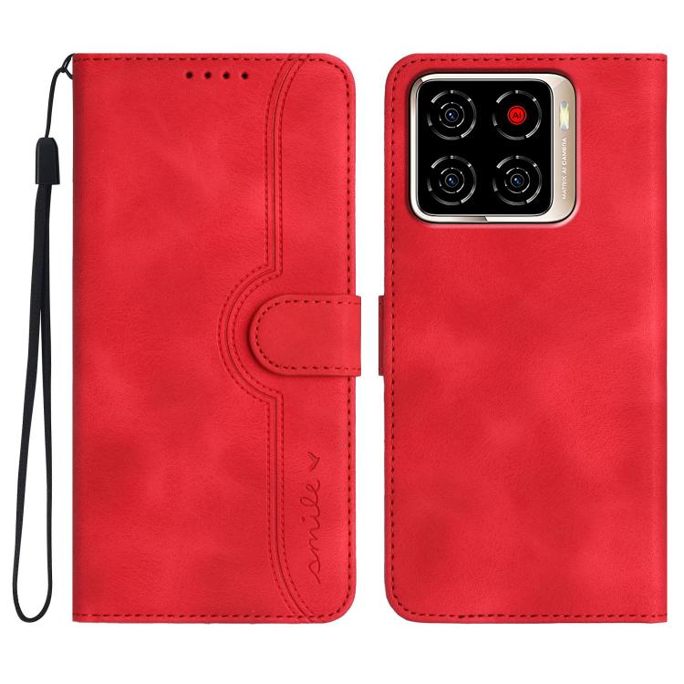 

For ZTE Blade A56 Pro Heart Pattern Skin Feel Leather Phone Case(Red)
