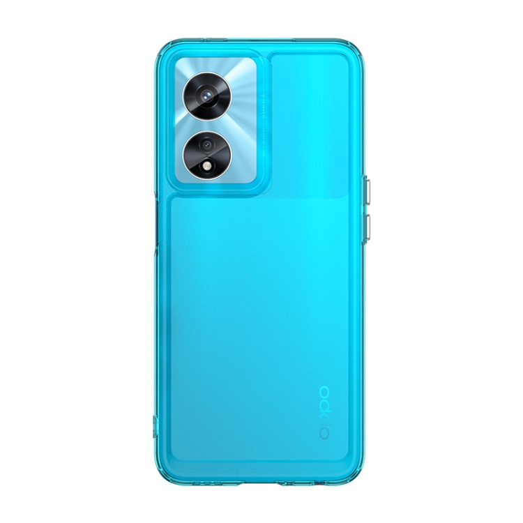 

For OPPO A57s Candy Series TPU Phone Case(Transparent Blue)