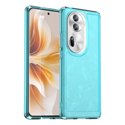 

For OPPO Reno11 Pro Global Candy Series TPU Phone Case(Transparent Blue)