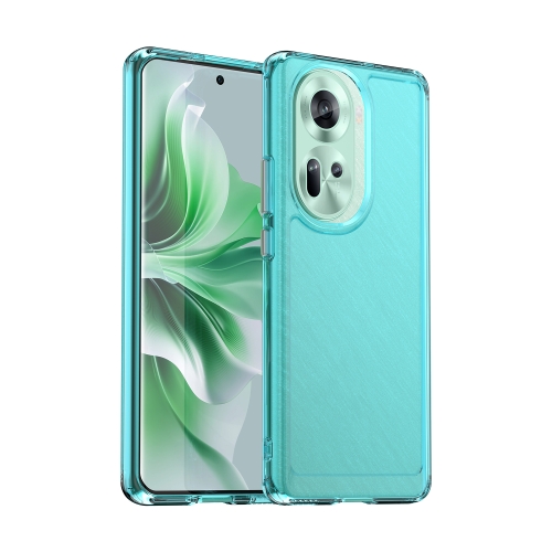 

For OPPO Reno11 Global Candy Series TPU Phone Case(Transparent Blue)