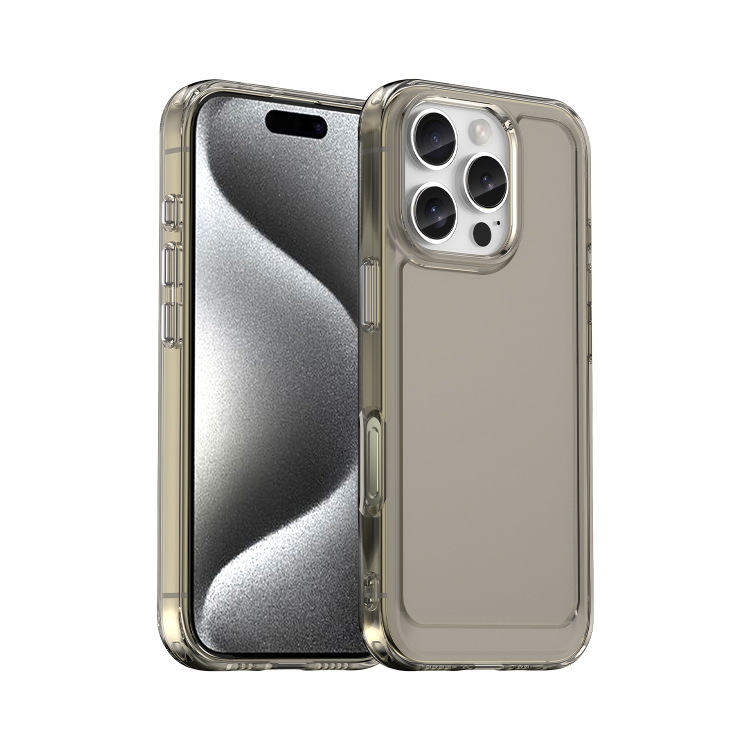 

For iPhone 16 Pro Candy Series TPU Phone Case(Transparent Grey)