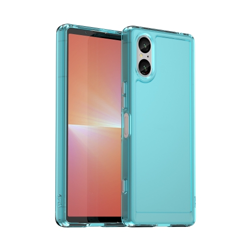 

For Sony Xperia 5 V Candy Series TPU Phone Case(Transparent Blue)