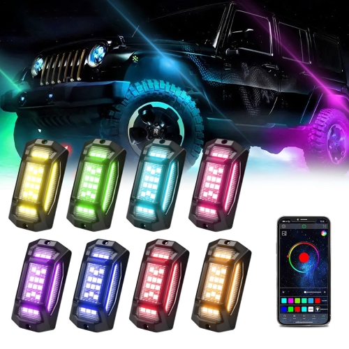 8 in 1 G6 RGB Colorful Car Chassis Light LED Music Atmosphere Light