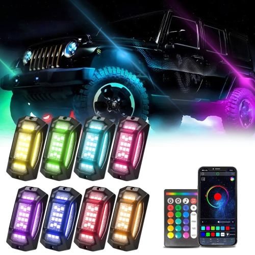 

8 in 1 G6 RGB Colorful Car Chassis Light LED Music Atmosphere Light With 24-Button Remote Control