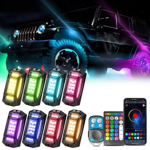 8 in 1 G6 RGB Colorful Car Chassis Light LED Music Atmosphere Light With Dual Control Remote Control