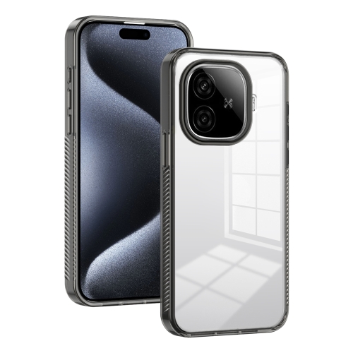 For vivo iQOO Z9 Global 2.5mm Anti-slip Clear Acrylic Hybrid TPU Phone Case(Black)