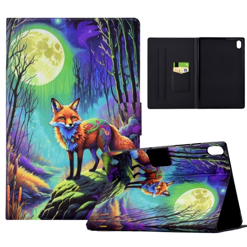 

For iPad 10th Gen 10.9 2022 Voltage Painted Smart Leather Tablet Case(Moonlight Fox)