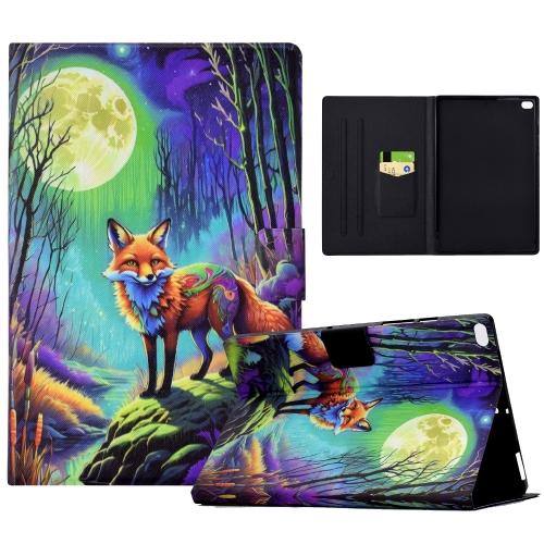 

For iPad 9.7 2017/ 2018 / Air 2 / Air Voltage Painted Smart Leather Tablet Case(Moonlight Fox)