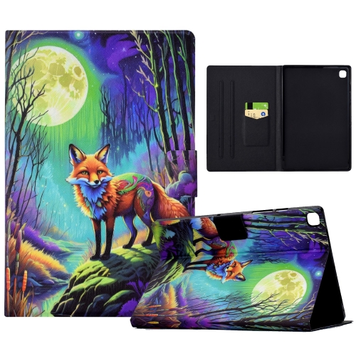 

For Samsung Galaxy Tab A7 2020 T500 Voltage Painted Smart Leather Tablet Case(Moonlight Fox)