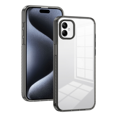 For Samsung Galaxy A05e 2.5mm Anti-slip Clear Acrylic Hybrid TPU Phone Case(Black)