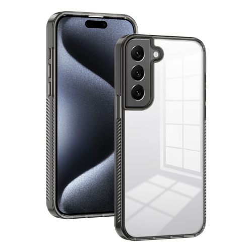 For Samsung Galaxy S22 5G 2.5mm Anti-slip Clear Acrylic Hybrid TPU Phone Case(Black)